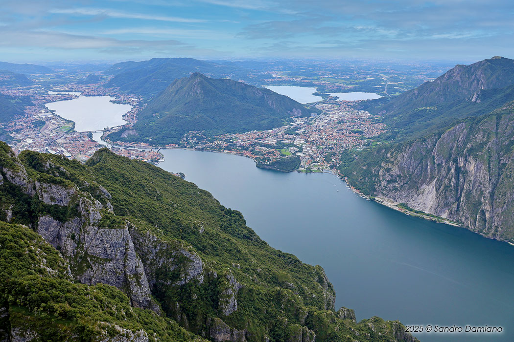 Panoramica del Lago di Como e i laghi di Garlate e Annone